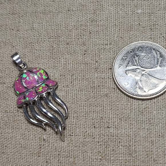 Lot of 2 Pink Opal Pendants ~ Turtle & Octapus - Picture 2 of 7